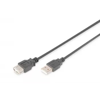 Digitus - USB-jatkokaapeli - USB tyyppi A, 4-napainen (M) - USB tyyppi A, 4-napainen (W) - 3,0 m (USB / USB2.0) - musta (AK-300202-030-S)