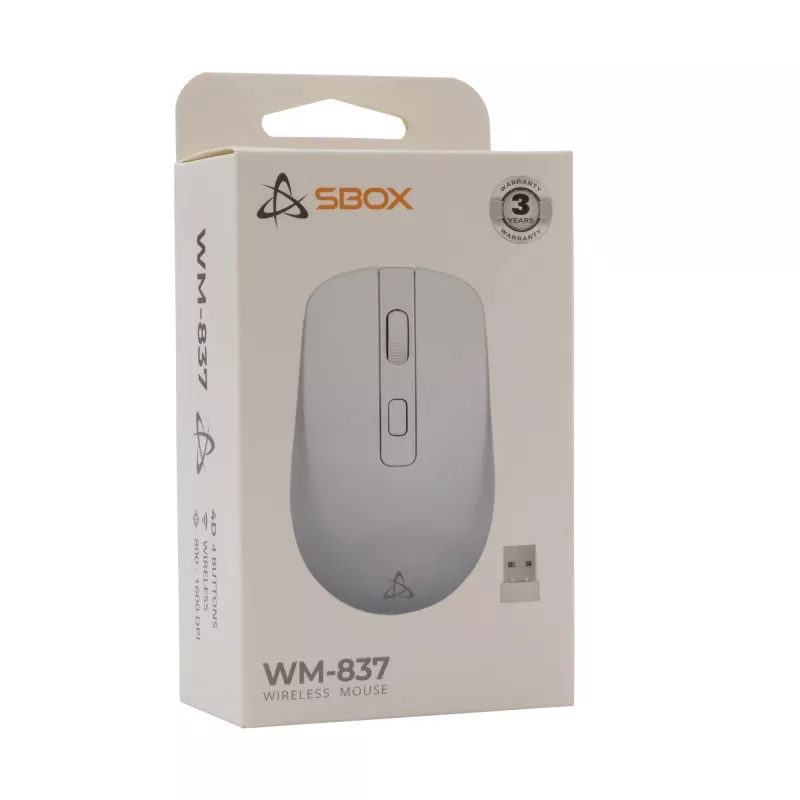 Hiiri SBOX WM-837 valkoinen USB Type-A