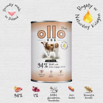 Ollo Plus kollageeni vasikanliha 400 g purkki koirille