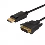 SAVIO CL-106 videokaapeliadapteri DisplayPort (uros) - DVI (uros), 1,8 m, musta, max. 1920×1080