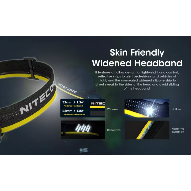 Otsalamppu Nitecore NU50 musta keltainen LED vedenpitävä iskunkestävä