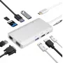 Telakointiasema helos 304265 USB 3.1 Type-C HDMI:llä, VGA:lla, USB:lla ja LAN:illa