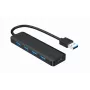 USB-keskitin Gembird 4-porttinen USB 3.1 (Gen 1) — 4 porttia, USB 3.2 Gen 1 Type-A, 5V/2.1A, 109×30×10 mm, musta