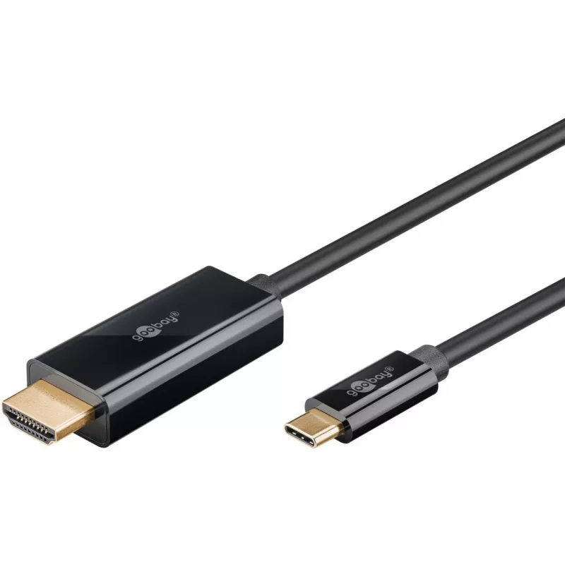 Goobay USB-C - HDMI -kaapeli 4K 60 Hz 1 m musta - uros> HDMI (75696)