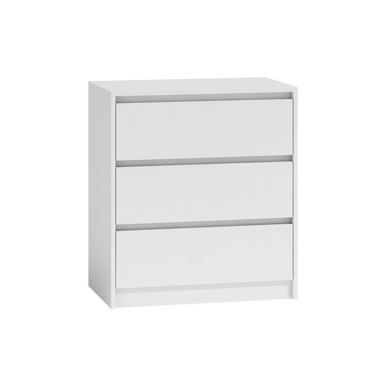 Topeshop K3 BIEL -lipasto, 3 laatikkoa, valkoinen, lastulevy, 700×430×780 mm
