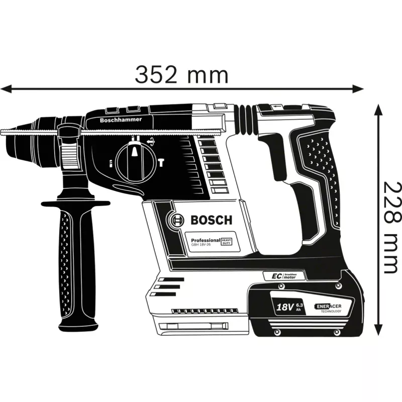 BOSCH. SDS+ vasara GBH 18V-26 Solo 2,6J