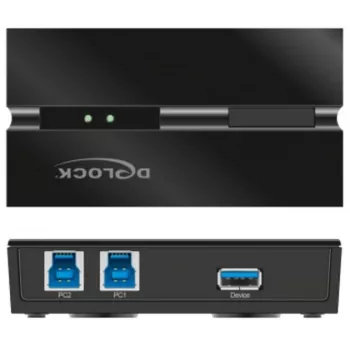 DeLOCK 11495 tietokoneen datakytkin 5 Gbit/s musta muovi
