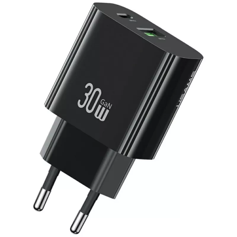 USAMS-laturi USA001631 30W 1x USB-C ja 1x USB-A pikalataus