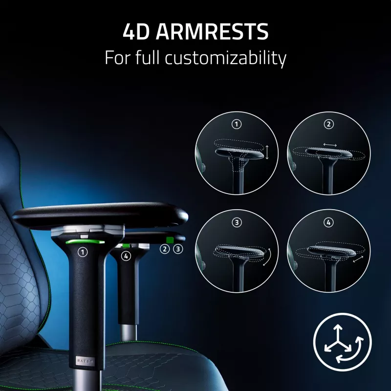 Pelituoli Razer Iskur V2 pehmustettu istuin musta