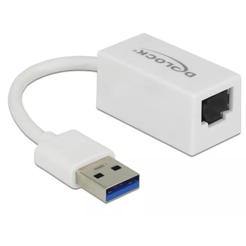 DeLOCK 65905 USB Type-A - Gigabit LAN -verkkosovitin, valkoinen