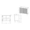 Cama Meble ONDA 2D -lipasto 98x45x85 cm, musta, lastulevyrunko