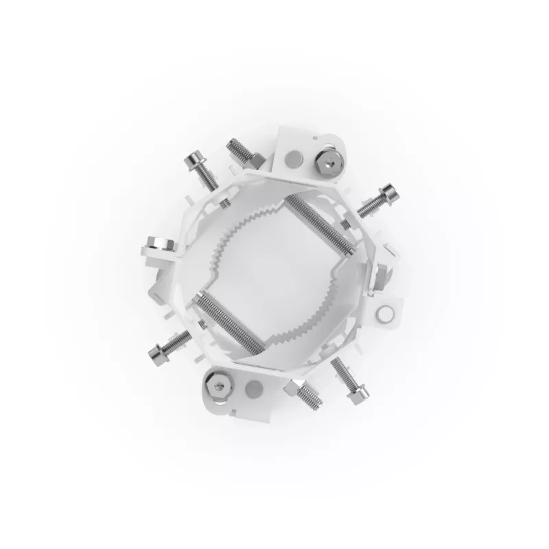 Ubiquiti UACC-Wave-AP-Micro-Mount tolppakiinnike 4 Wave AP Micro -laitteelle, ruostumaton teräs, 25–76 mm tolppa, valkoinen