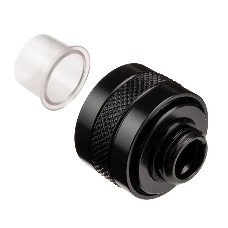 Liitin Alphacool 17473 — messinki 23 mm korkeus, 26 mm halkaisija, musta