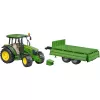 Traktorimalli BRUDER John Deere 5115 M kippikärryllä