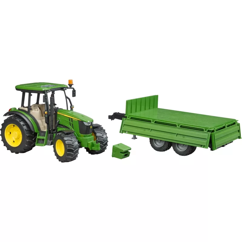 Traktorimalli BRUDER John Deere 5115 M kippikärryllä