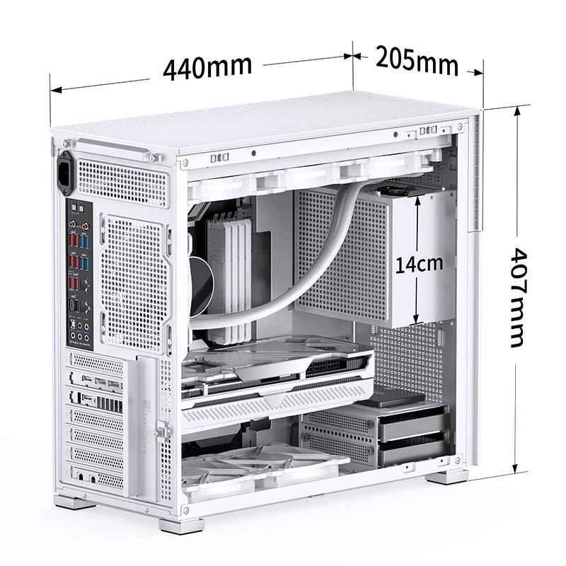 PC-kotelo Jonsbo D41 MESH Midi Tower valkoinen