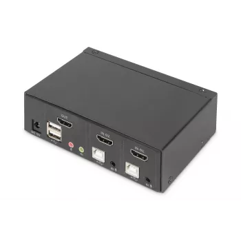 KVM-kytkin Digitus 2 porttia Single Display 4K HDMI