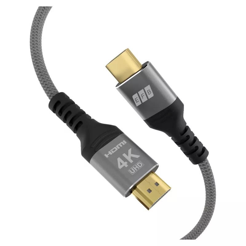 EFB Elektronik HDMI-kaapeli High-Speed Ethernetillä 4K60Hz harmaa - Kaapeli - Digitaalinen/näyttö/video (HDMI-20-00003)