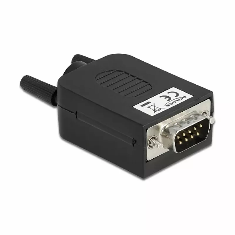 Johdinliitin DeLOCK 66232 Sub-D 9 10-napainen riviliitin musta