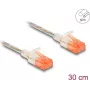 Verkkokaapeli DeLOCK RJ45 Cat.6A U/UTP ohut 0,3 m läpinäkyvä