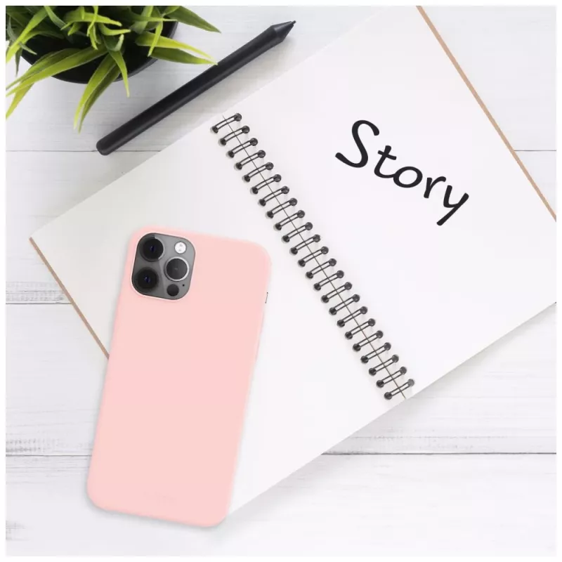Kännykän takakansi FIXED Apple iPhone 16e -puhelimeen, kumi, pinkki