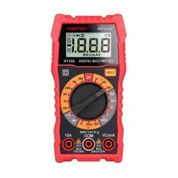 Yleismittari Habotest HT108L – DC 600 V asti, AC 600 V asti, 10 A alue