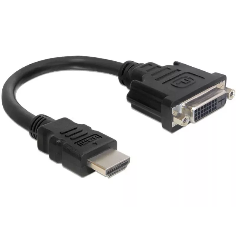 Kaapeli HDMI-DVI uros/naaras DeLOCK 0.2m