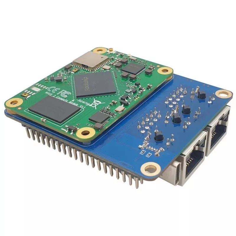 Yhden piirilevyn tietokonemoduuli ALLNET Radxa CM3 Model A — 4 GB RAM, 32 GB eMMC