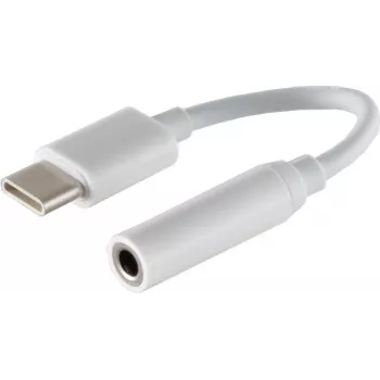Audiokaapeli S/CONN 14-05020 0,1 m 3,5 mm USB-Type-C valkoinen