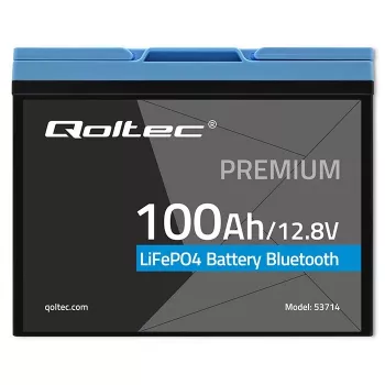LiFePO4-akku QOLTEC 12,8 V 100 Ah Bluetoothilla — 12,8 V 100 Ah