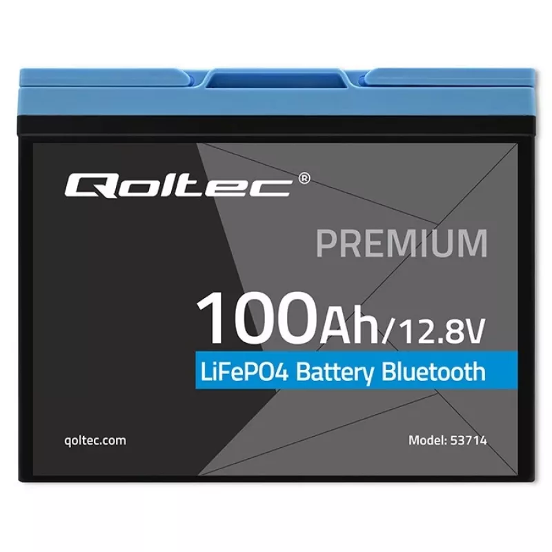 LiFePO4-akku QOLTEC 12,8 V 100 Ah Bluetoothilla — 12,8 V 100 Ah