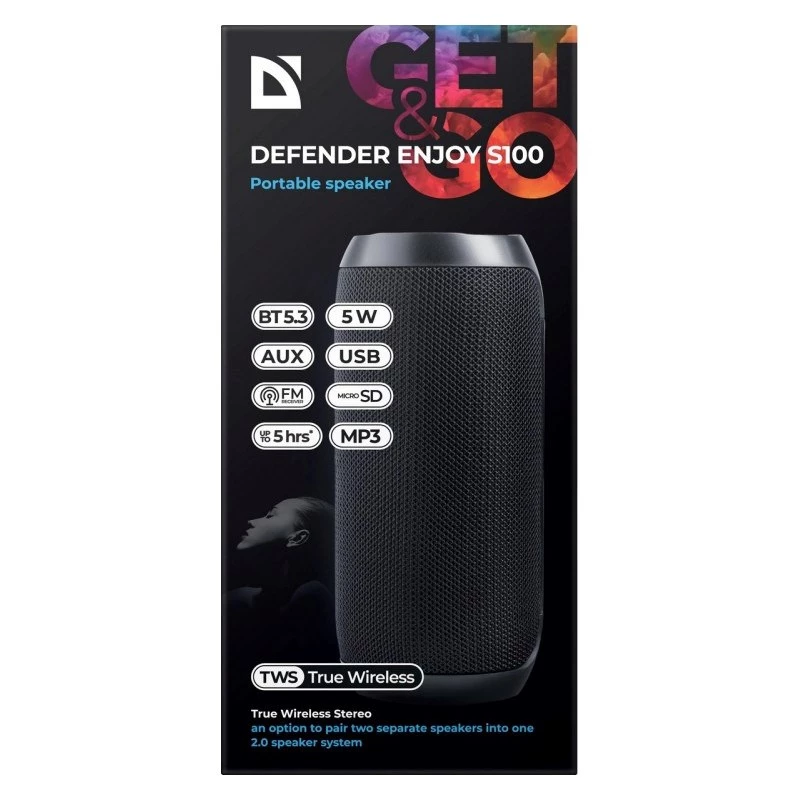 Defender Enjoy S100 Bluetooth-kaiutin, 5 W, musta