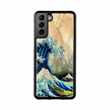 Suojakotelo iKins Samsung Galaxy S21+ — suojaava takakansi 'great wave'