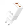 Beline ad. Siec. 2x USB-C 1x USB 65W valkoinen/valkoinen (vain pää) PD 3.0 QC
