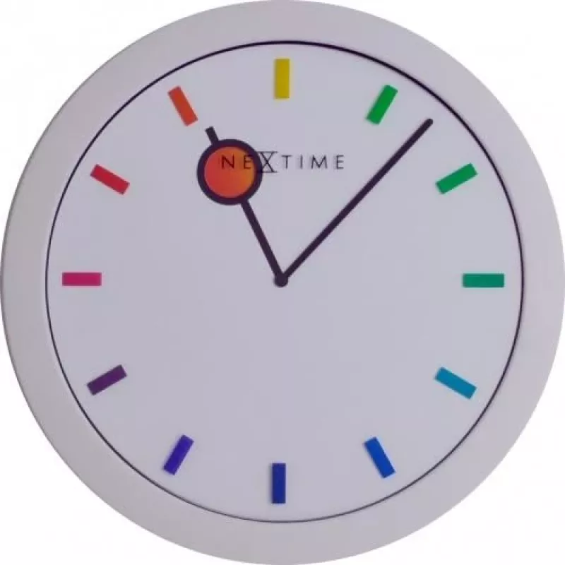 NeXtime kello 3048 Color Change, Ø28 cm, seinäkello, valkoinen/monivärinen