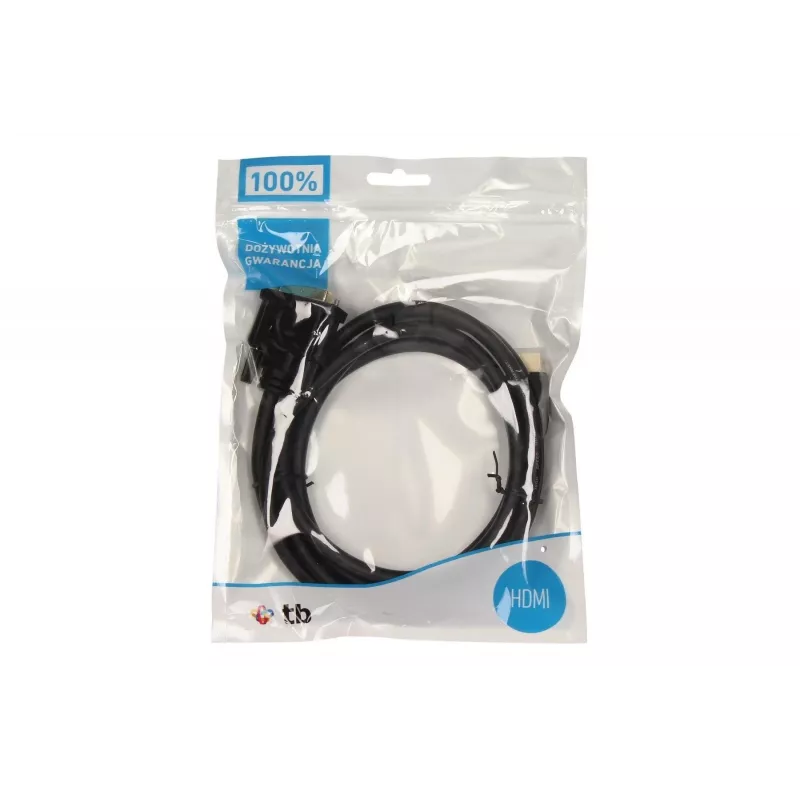 TB HDMI-DVI-kaapeli 1,8 m kultapäällysteinen, DVI 24+1