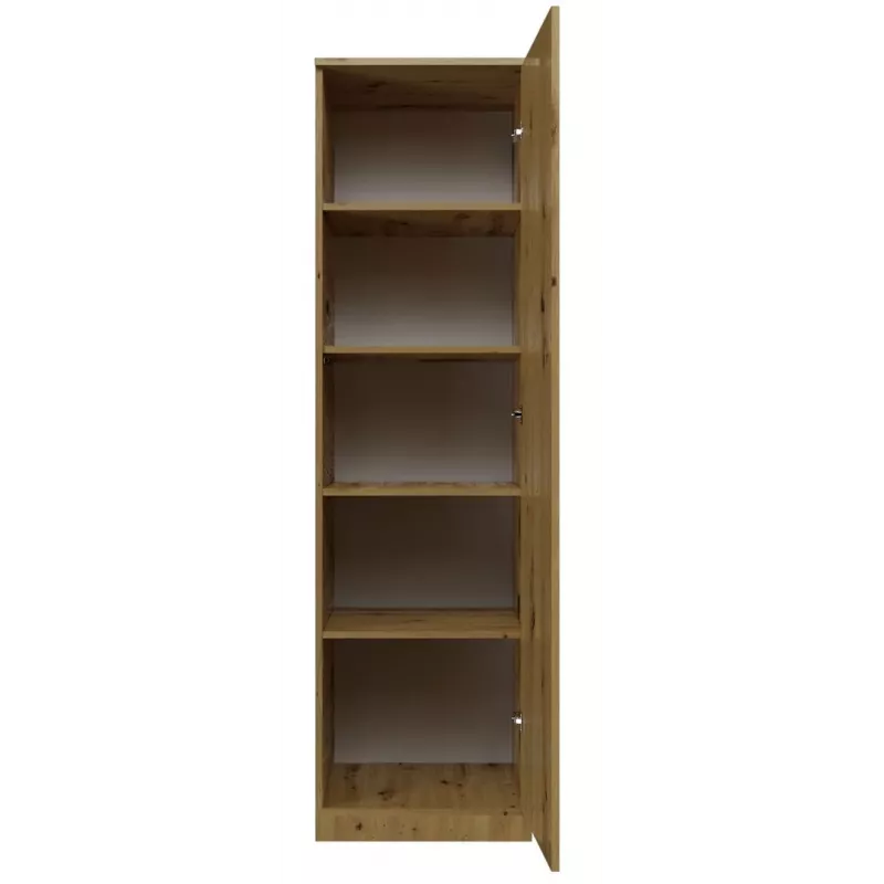 Topeshop SD-50 ARTISAN KPL makuuhuoneen vaatekaappi 5 hyllyä 1 ovi tammi