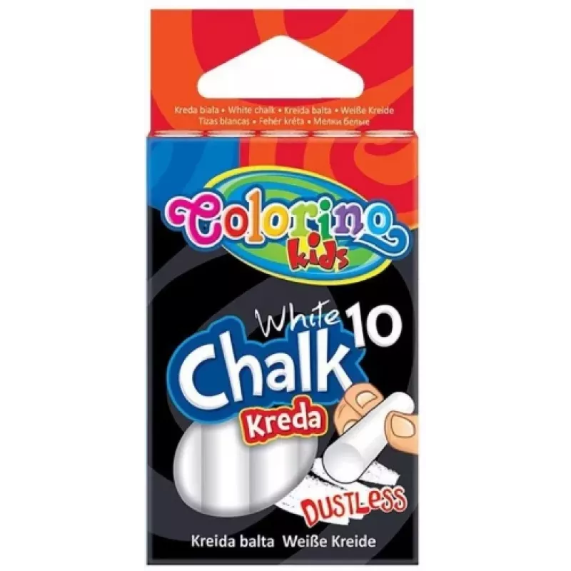 Colorino Kids pölyttömät liidut valkoinen 10 kpl