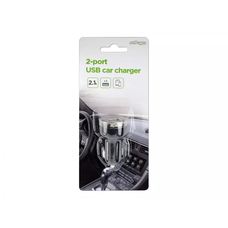 Autolaturi Gembird EG-U2C2A-CAR-02, 12–24V tulo, 5V/2,1A lähtö, 2× USB 2.0, musta