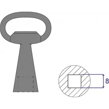 SCHROFF-nelikulma-avain 8 mm sähkökaappeihin/komponentteihin, malli 60114365