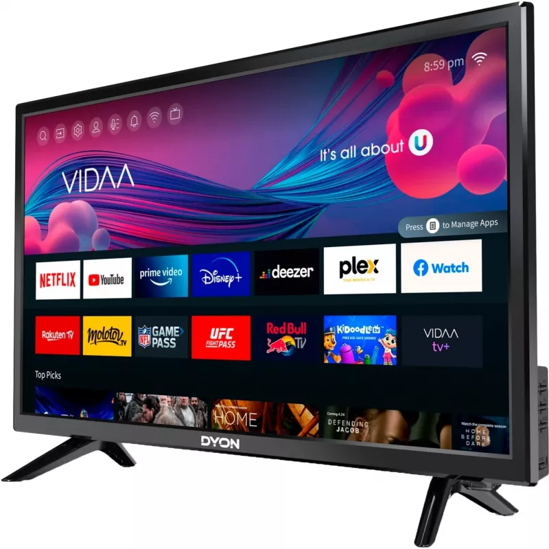Dyon Smart 24 VX LED-televisio, 24 tuumaa (60 cm), HD Ready 1366 x 768, Smart TV, Wi-Fi, DVB-T2/C/S2, musta