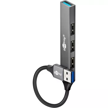 Goobay USB-keskitin 74456 Type-A 5000 Mbit/s vaaleanharmaa