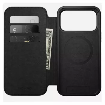 Nomad Modern Leather Folio -matkapuhelinkotelo iPhone 17 Pro Max – Tan, sopii jopa 17,5 cm (6,9