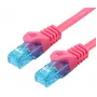 Verkko-patch-kaapeli LOGON Cat5e 1,5 m U/UTP RJ-45–RJ-45 magenta