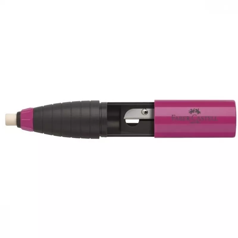 FABER-CASTELL pyyhekumi- ja teroitinyhdistelmä berry-sininen