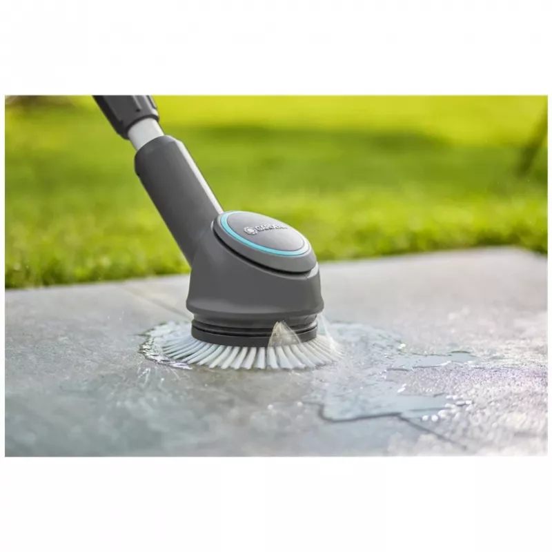 GARDENA laikkaharja Soft, akkukäyttöiseen monipuhdistin AquaBrush, pesuharja (harmaa/turkoosi)