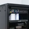 Qoltec 54509 teräksinen liukuhylly räkkiin, 600x600, musta