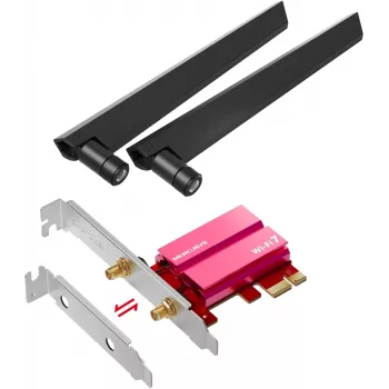 PCIe Tri-Band WiFi 7 -sovitin MERCUSYS MA47BE — suurnopeus-WLAN-yhteys