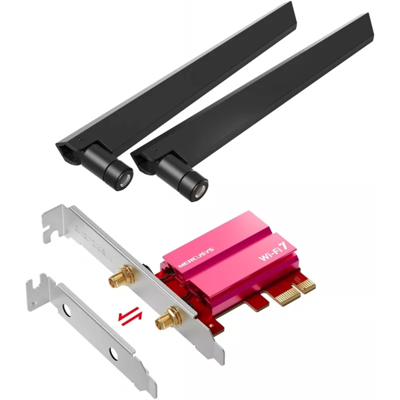 PCIe Tri-Band WiFi 7 -sovitin MERCUSYS MA47BE — suurnopeus-WLAN-yhteys