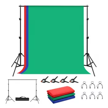 Taustatelinepaketti Puluz PKT5204 2×2 m ja 3 taustaa – studiantaustatelinepaketti